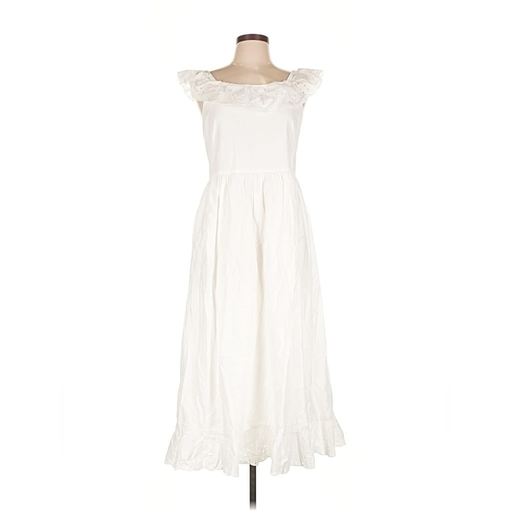 Maurices Ivory White Boho Midi Maxi Dress - Lace Trim- Small